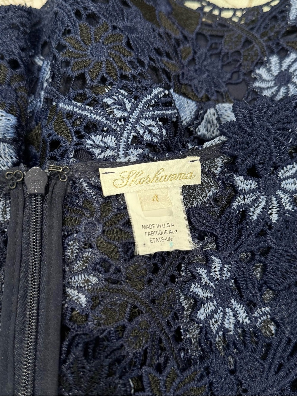 Anthropologie Shoshanna Blue Garden Lace Floral Sleeveless Dress - Picture 8 of 8